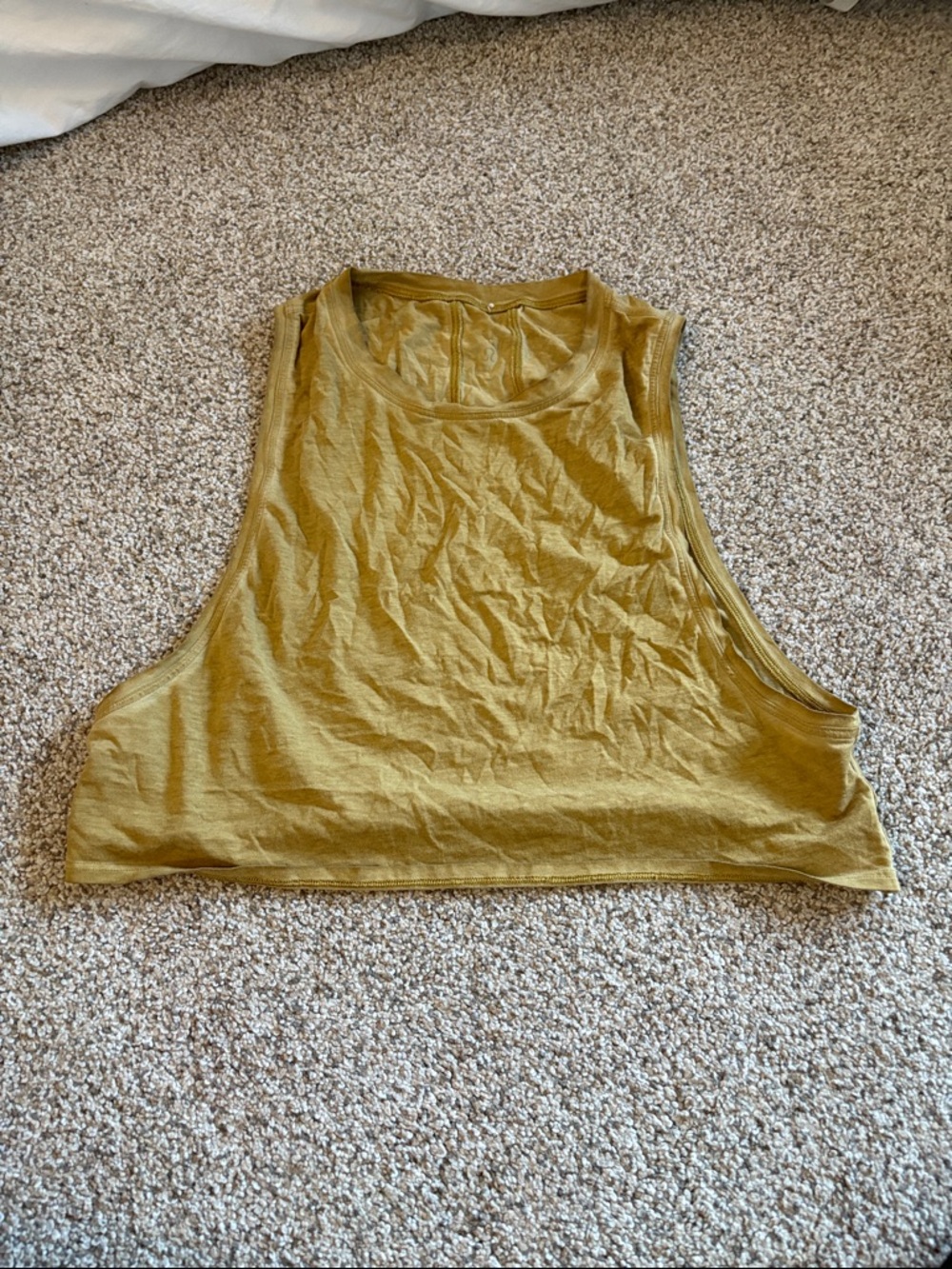 lululemon athletica Cropped Muscle Tank in Mustard Yellow